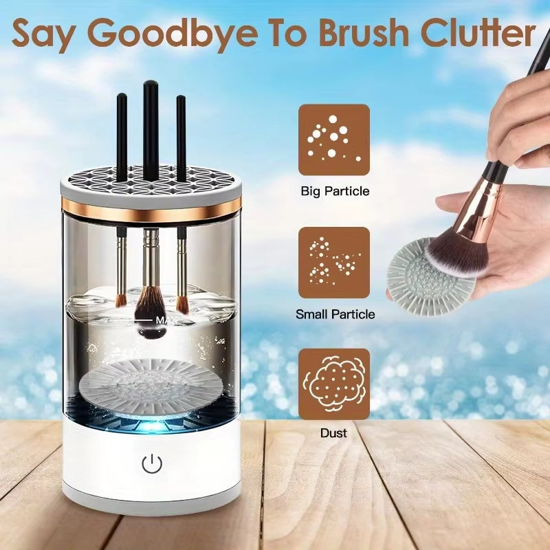 New USB Electric Makeup Brush Cleaner 3 in 1 Makeup Brush Drying Stand Low Temperature Drying Makeup Brush Cleaning Tools