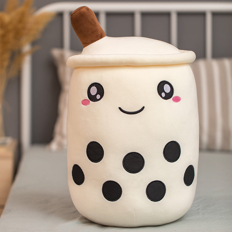 Unique Soft Teddy Plush Boba Milk Tea Plushie Toy Stuffed Fruit Shape Taste Milk Tea Hug Pillow