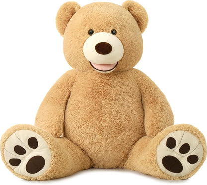 Smile Giant Teddy Bear, 51Inch Large Stuffed Bears with Big Footprints, Big Stuffed Animals Cuddly Plush Gifts for Girlfriends, Boyfriend, Brown