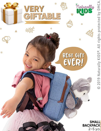 Wolf Backpack, Wolf Toys for Kids 3-5, Toddler Husky Stuffed Animal Gifts for 2 3 4 5 Year Old Girl Boy