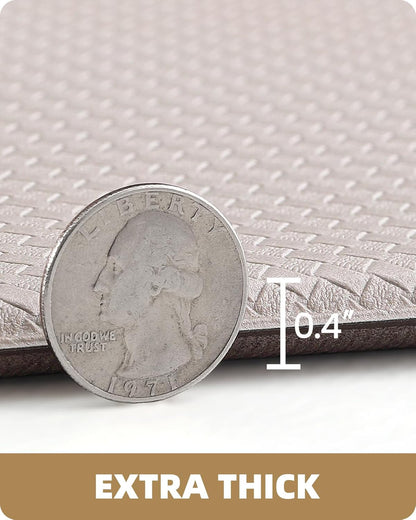 Kitchen Rug Set 2 Piece Kitchen Runner Rug Kitchen Floor Mat, Cushioned anti Fatigue Non Skid Waterproof Comfort Standing Kitchen Mat, 17"X47"+17"X95", Wheat