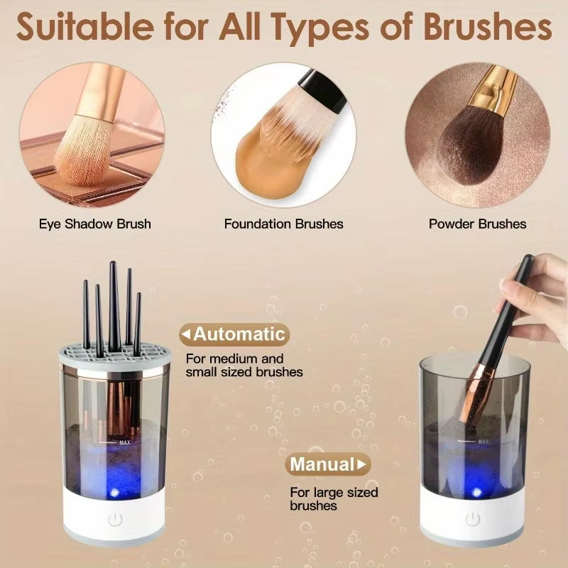 New USB Electric Makeup Brush Cleaner 3 in 1 Makeup Brush Drying Stand Low Temperature Drying Makeup Brush Cleaning Tools