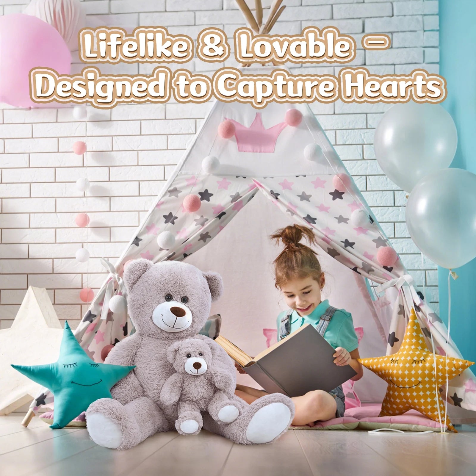 39 " Giant Teddy Bear Mommy and Baby Soft Plush Bear Stuffed Animal