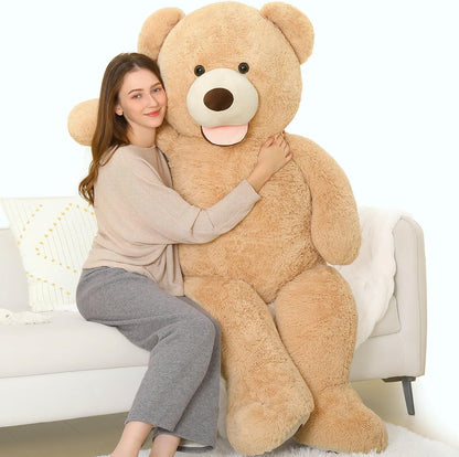 Smile Giant Teddy Bear, 51Inch Large Stuffed Bears with Big Footprints, Big Stuffed Animals Cuddly Plush Gifts for Girlfriends, Boyfriend, Brown